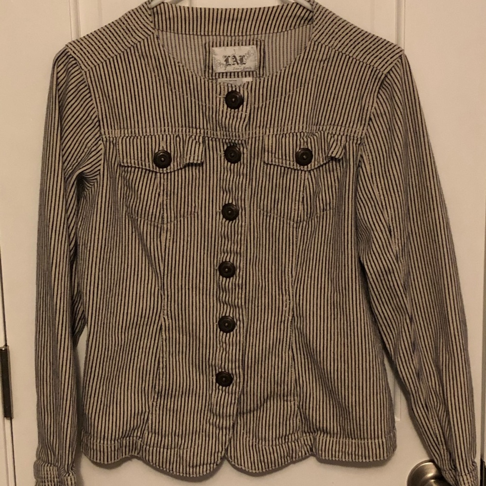 Pinstriped button jacket